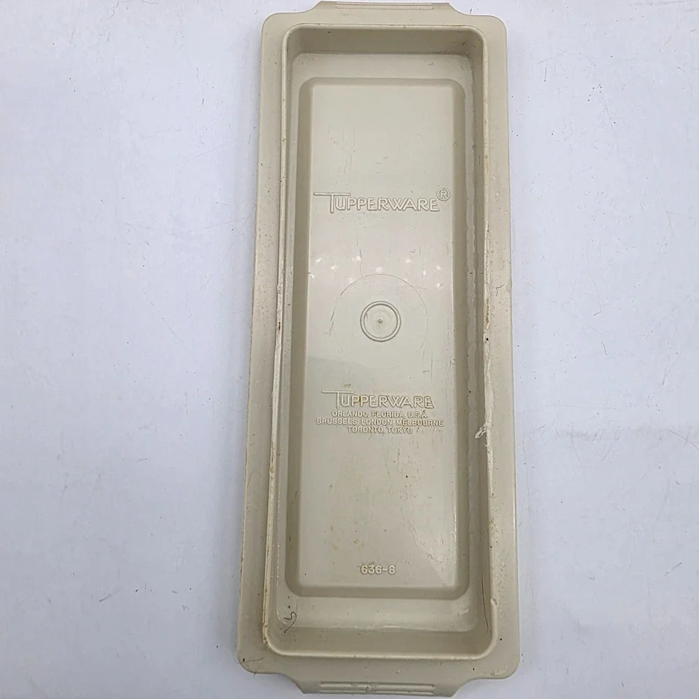 Vintage TUPPERWARE Single‎ Stick Butter Dish Harvest Gold 637 & Almond Base 636